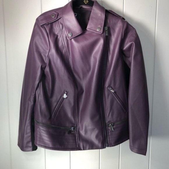 G for Giuliana Lux Moto Jacket Purple - Picture 3 of 8